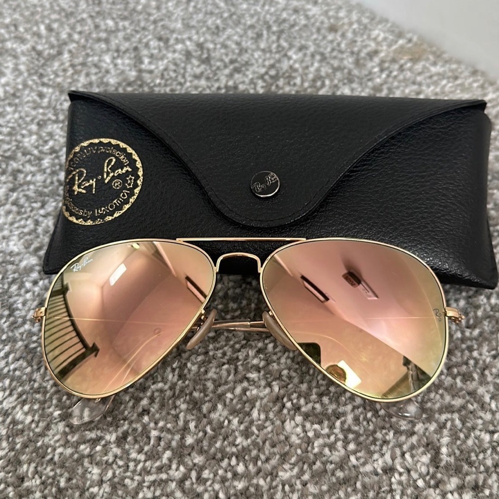 Ray-Ban RB3025 58mm Aviator Gold/Rose-Gold Copper Flash mirror
